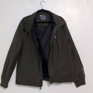 Nautica NavTech army green wind breaker comes hood that you zip on